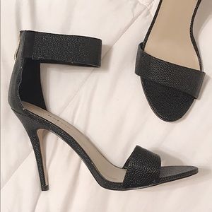 Black Faux Leather Stilettos